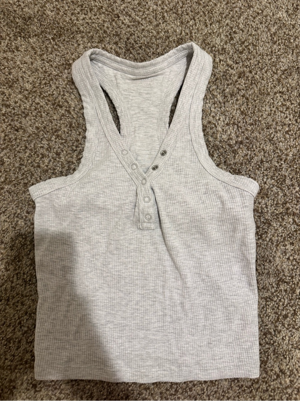 aerie Light Heather Gray Ribbed Racerback Tank